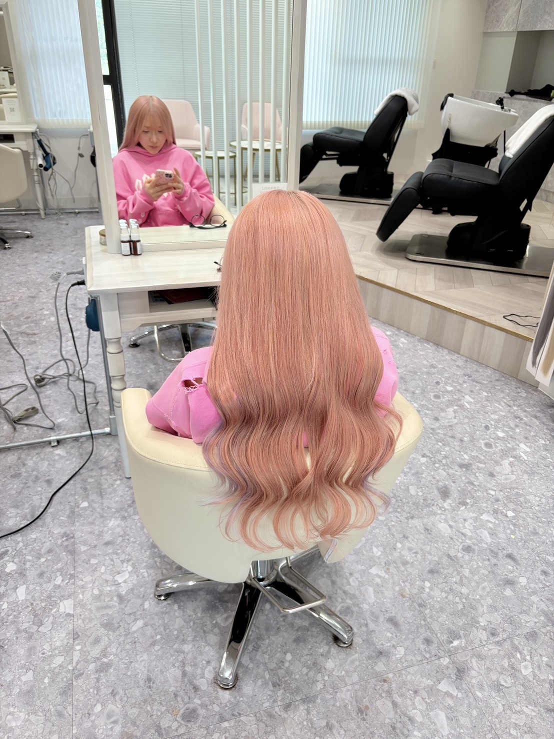 施術後のヘアスタイル