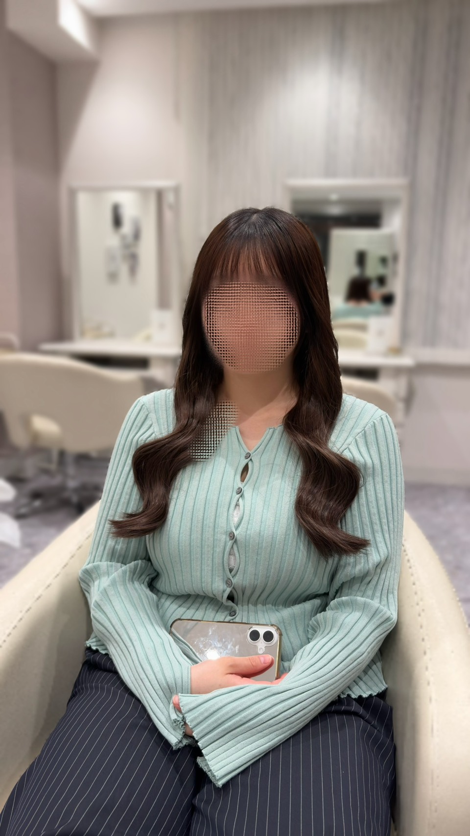 施術後のヘアスタイル